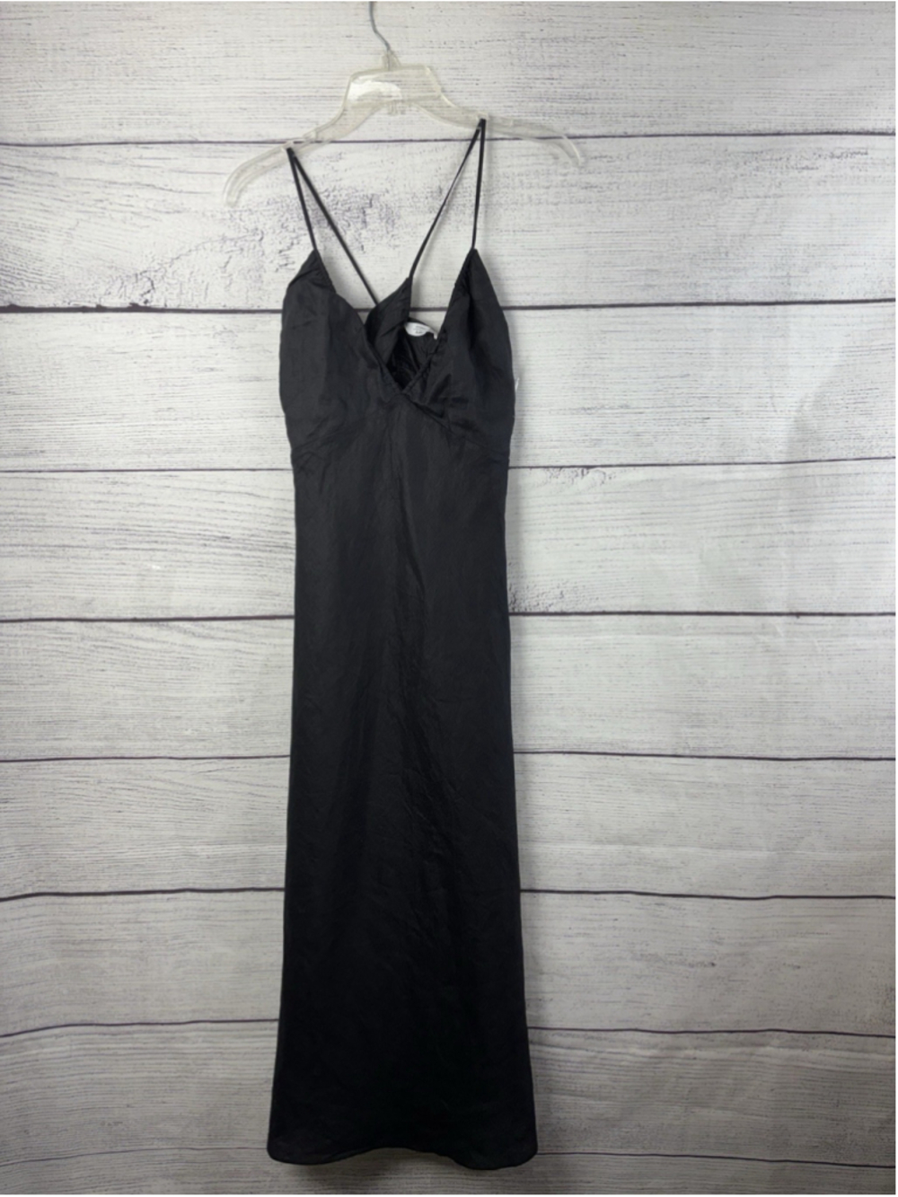 & Other Stories Stockholm Black Cut Out Midi Dress Size 8 Backless Cross Straps - Picture 5 of 10